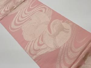 リサイクル　流水に鴛鴦模様織出し本袋帯